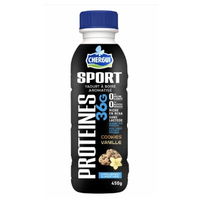 Image de CHERGUI Sport - Yaourt à boire protéiné - Vanille Cookie- (450 ml)